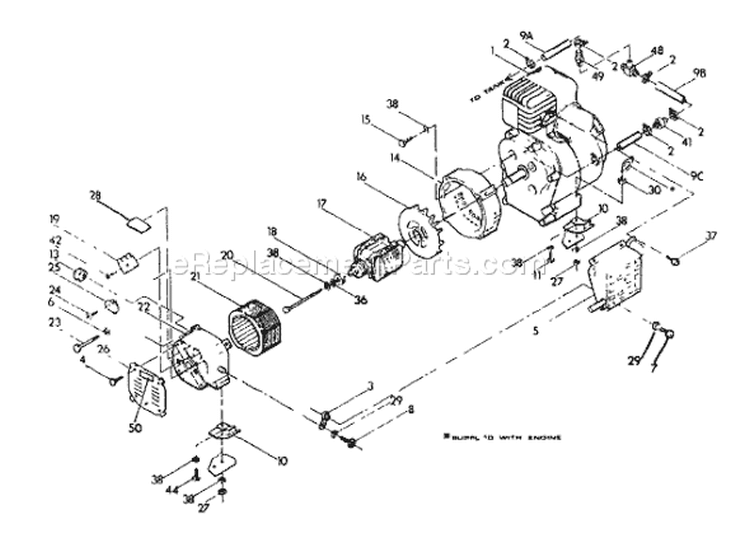 Page D Diagram and Parts List for 8966-2  Briggs and Stratton Generator
